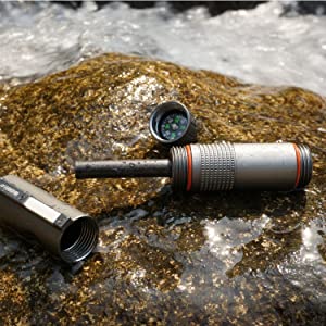 Multi-Function Survival Gear for bushcrafter, bushcraft Gear, EDC Gear with Replaceable Ferro Rod, Waterproof Capsule, Built-in Striker, Compass, Outdoor recreation