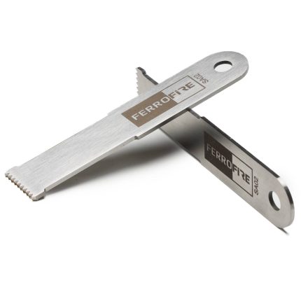 FERROFIRE SA01 carbon Ferro Rod Striker Scraper, serrated scraper to make wood tinder, metal silver. made of carbon steel
