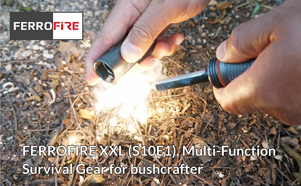 Multi-Function Survival Gear for bushcrafter, bushcraft Gear, EDC Gear with Replaceable Ferro Rod, Waterproof Capsule, Built-in Striker, Compass, Outdoor recreation