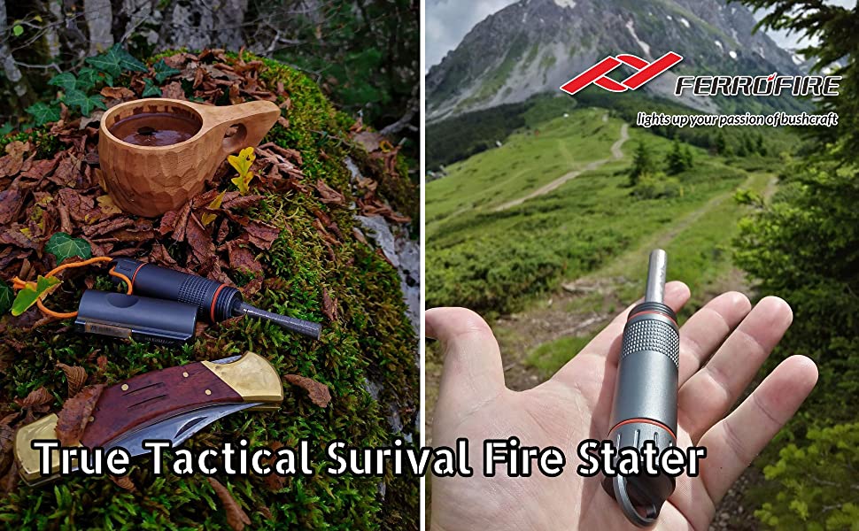 Multi-Function Survival Gear for bushcrafter, bushcraft Gear, EDC Gear with Replaceable Ferro Rod, Waterproof Capsule, Built-in Striker, Compass, Outdoor recreation