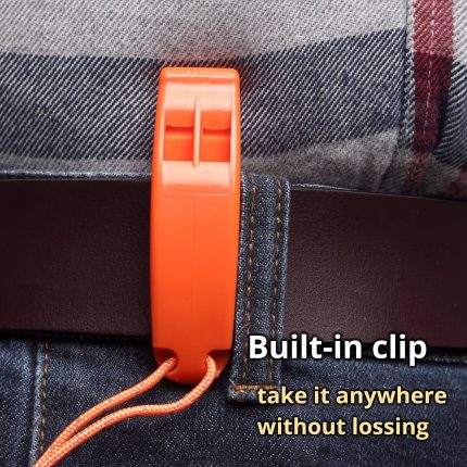 FERROFIRE emergency survival whistles with lanyard safety, sound power, orange plastic, easy to blow, bright colored