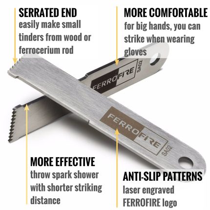 FERROFIRE SA02 carbon Ferro Rod Striker Scraper