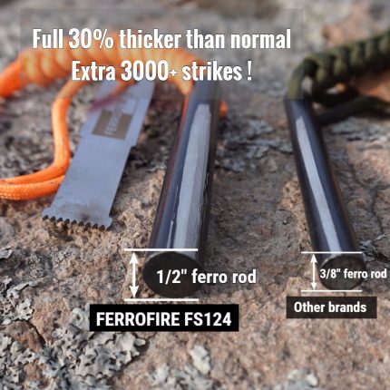 FERROFIRE FS124 ferrocerium rod emergency fire starter