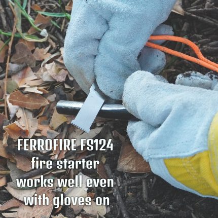FERROFIRE FS124 fire starter works well with gloves on
