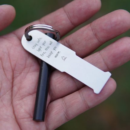 light weight keychain with ferro rod and striker