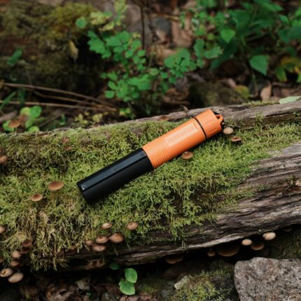 FERROFIRE CacheONE 5-in-1 Fire Starter with Super-Duty 9/16" Thick Ferro Rod, Integrated Striker & Compass, 120dB Whistle, 9 Fire Plugs for Emergency Survival Bushcraft EDC