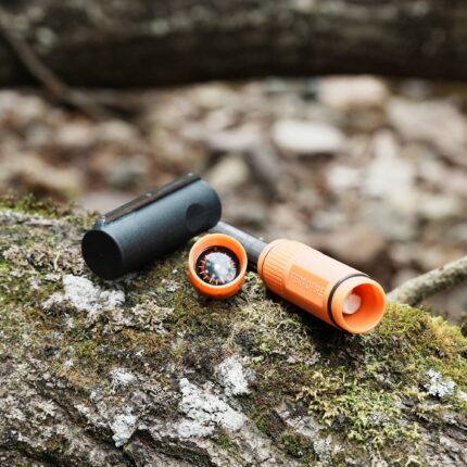 FERROFIRE CacheONE 5-in-1 Fire Starter with Super-Duty 9/16" Thick Ferro Rod, Integrated Striker & Compass, 120dB Whistle, 9 Fire Plugs for Emergency Survival Bushcraft EDC - Image 8