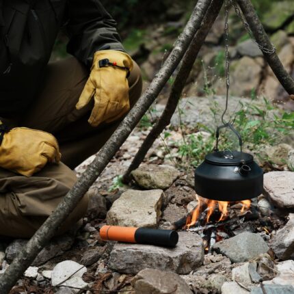 FERROFIRE CacheONE 5-in-1 Fire Starter with Super-Duty 9/16" Thick Ferro Rod, Integrated Striker & Compass, 120dB Whistle, 9 Fire Plugs for Emergency Survival Bushcraft EDC - Image 7