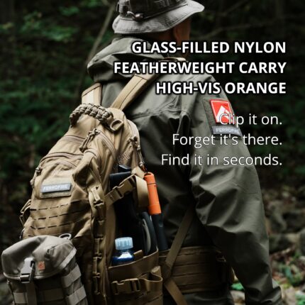 FERROFIRE CacheONE 5-in-1 Fire Starter with Super-Duty 9/16" Thick Ferro Rod, Integrated Striker & Compass, 120dB Whistle, 9 Fire Plugs for Emergency Survival Bushcraft EDC - Image 4